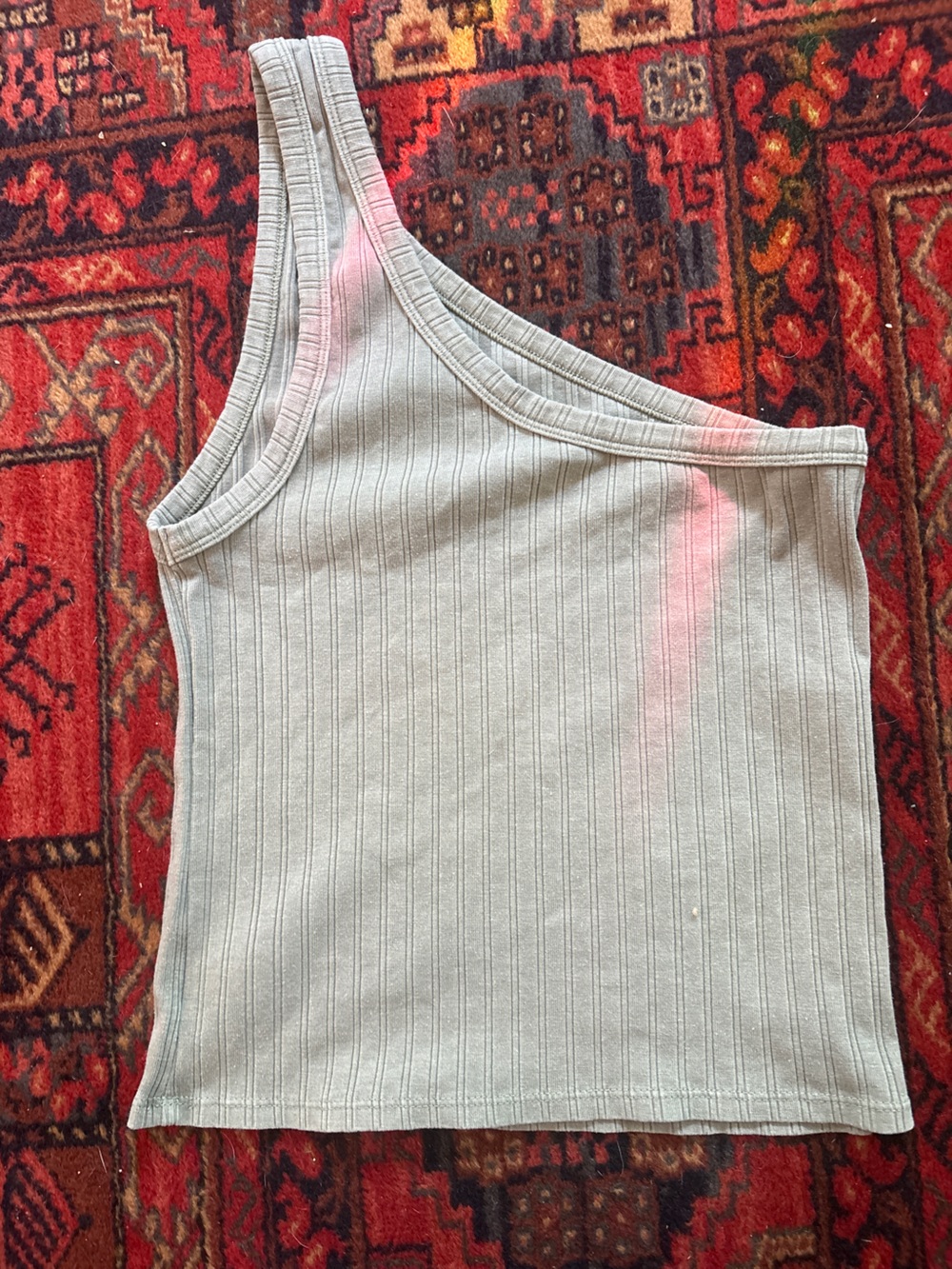 American Eagle Outfitters One-Shoulder Ribbed Tank - soft green - Picture 4 of 4